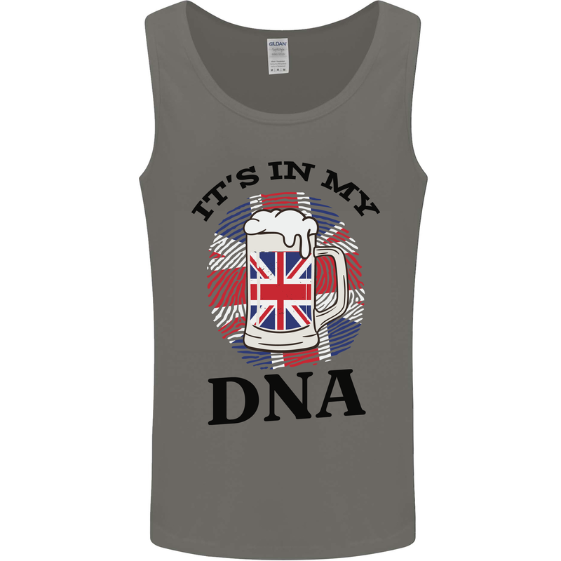 British Beer It's in My DNA Union Jack Flag Mens Vest Tank Top Charcoal