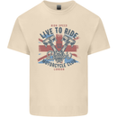 British Motorcycle Club Live to Ride Biker Mens Cotton T-Shirt Tee Top Natural