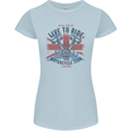 British Motorcycle Club Live to Ride Biker Womens Petite Cut T-Shirt Light Blue