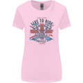 British Motorcycle Club Live to Ride Biker Womens Wider Cut T-Shirt Light Pink