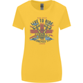 British Motorcycle Club Live to Ride Biker Womens Wider Cut T-Shirt Yellow