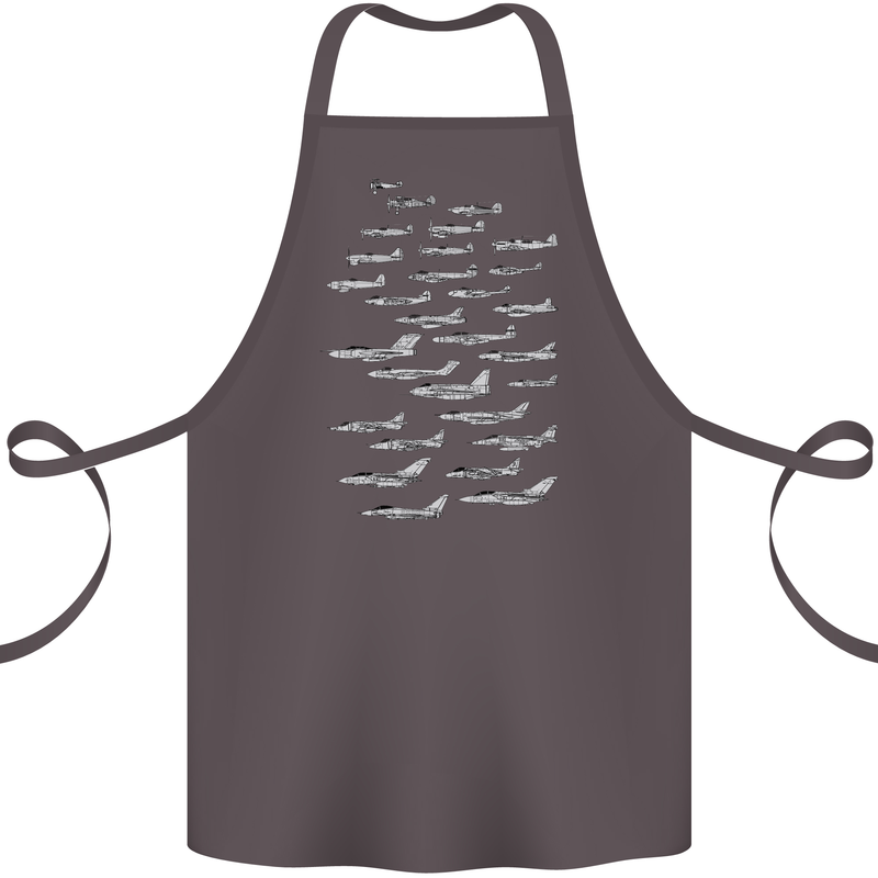 British RAF Fighters Royal Air Force Planes Cotton Apron 100% Organic Dark Grey