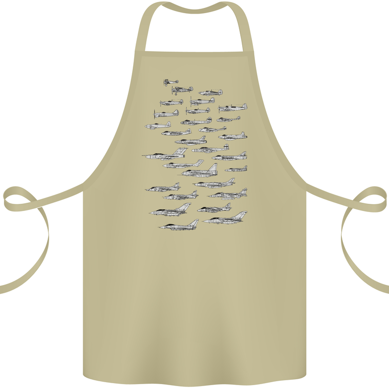 British RAF Fighters Royal Air Force Planes Cotton Apron 100% Organic Khaki