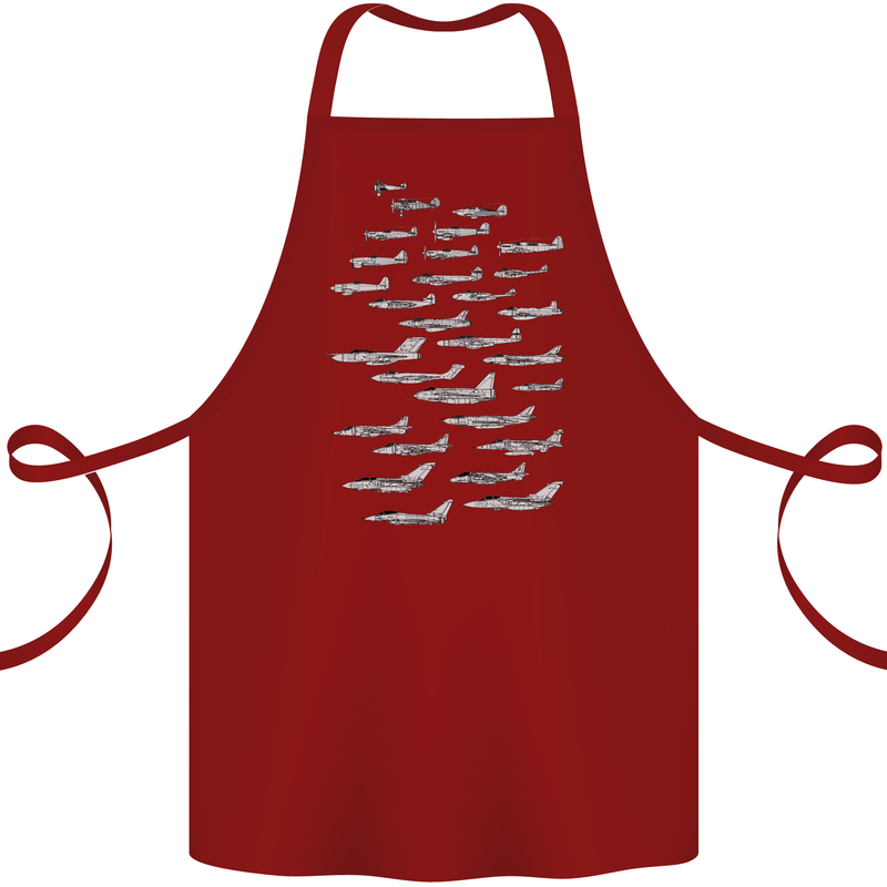 British RAF Fighters Royal Air Force Planes Cotton Apron 100% Organic Maroon