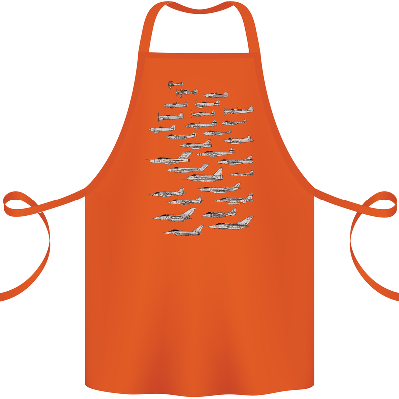 British RAF Fighters Royal Air Force Planes Cotton Apron 100% Organic Orange