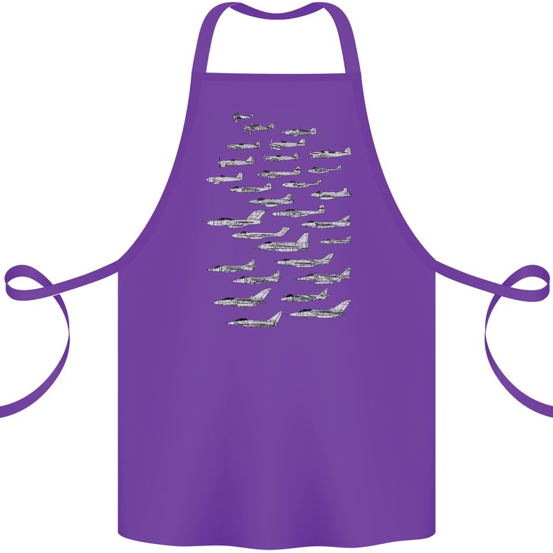 British RAF Fighters Royal Air Force Planes Cotton Apron 100% Organic Purple