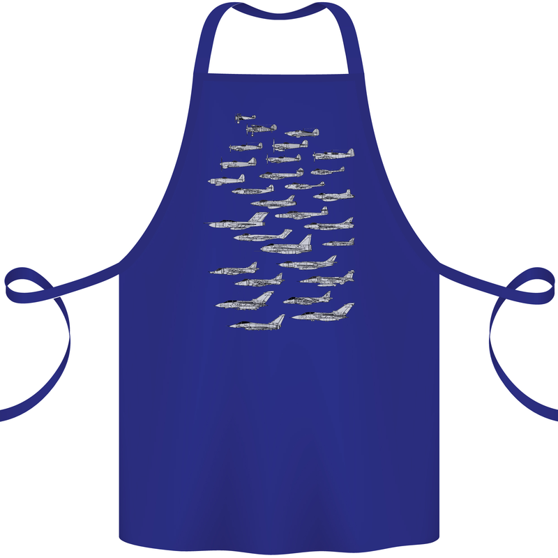 British RAF Fighters Royal Air Force Planes Cotton Apron 100% Organic Royal Blue
