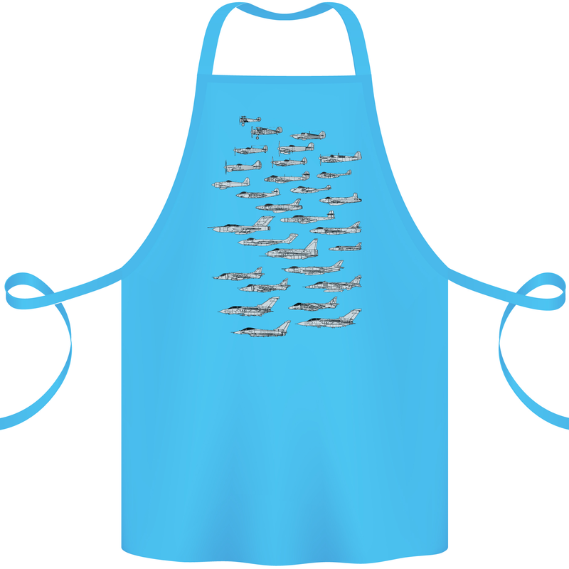 British RAF Fighters Royal Air Force Planes Cotton Apron 100% Organic Turquoise