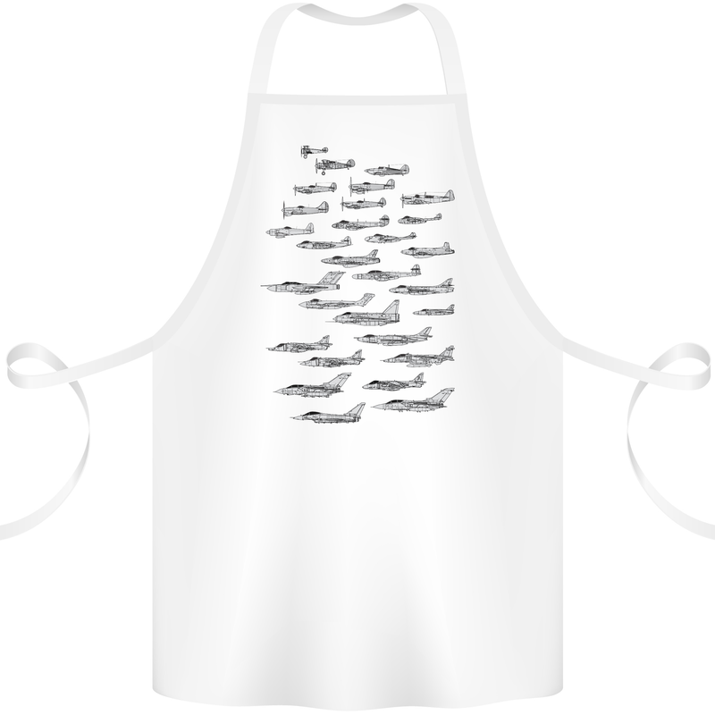 British RAF Fighters Royal Air Force Planes Cotton Apron 100% Organic White