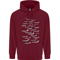 British RAF Fighters Royal Air Force Planes Mens 80% Cotton Hoodie Maroon