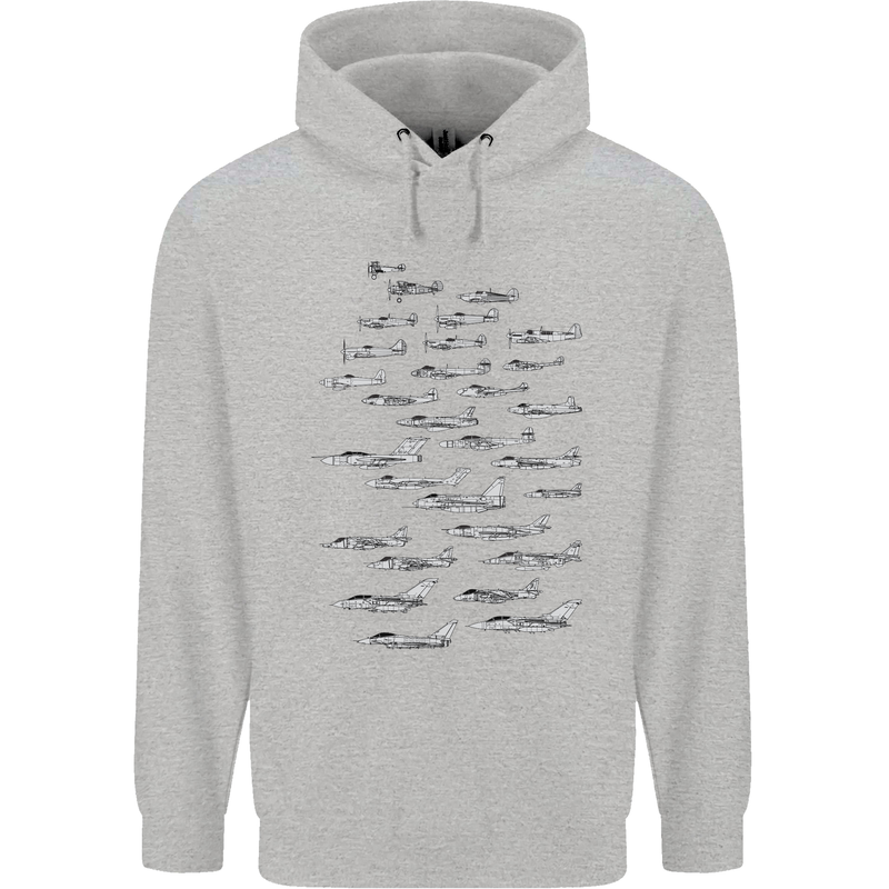 British RAF Fighters Royal Air Force Planes Mens 80% Cotton Hoodie Sports Grey