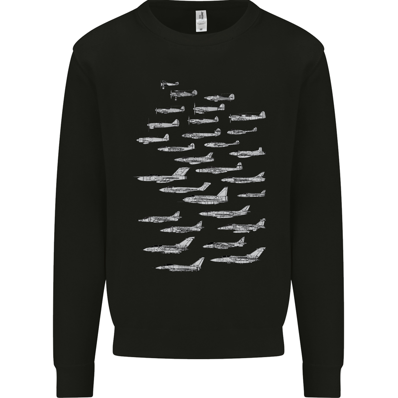 British RAF Fighters Royal Air Force Planes Mens Sweatshirt Jumper Black