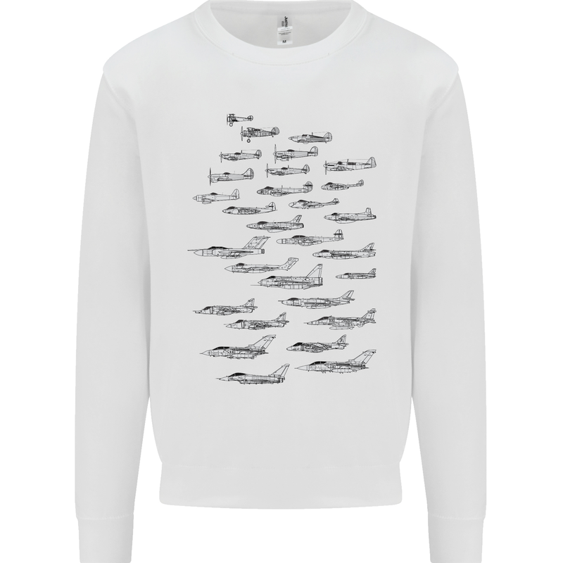 British RAF Fighters Royal Air Force Planes Mens Sweatshirt Jumper White