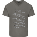 British RAF Fighters Royal Air Force Planes Mens V-Neck Cotton T-Shirt Charcoal