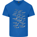 British RAF Fighters Royal Air Force Planes Mens V-Neck Cotton T-Shirt Royal Blue