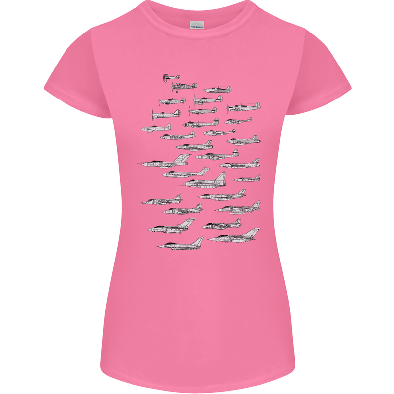 British RAF Fighters Royal Air Force Planes Womens Petite Cut T-Shirt Azalea