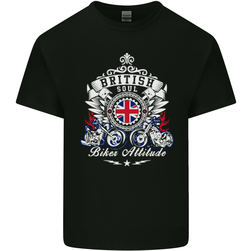 British Soul Biker Motorcycle Motorbike Mens Cotton T-Shirt Tee Top Black