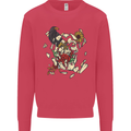 Broken Skull With Roses & Raven Mens Sweatshirt Jumper Heliconia