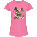 Broken Skull With Roses & Raven Womens Petite Cut T-Shirt Azalea