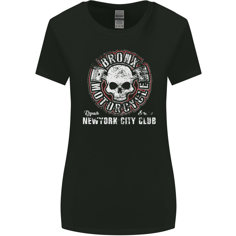 Bronx Motorcycle Motorcycle Motorbike Biker Womens Wider Cut T-Shirt Black