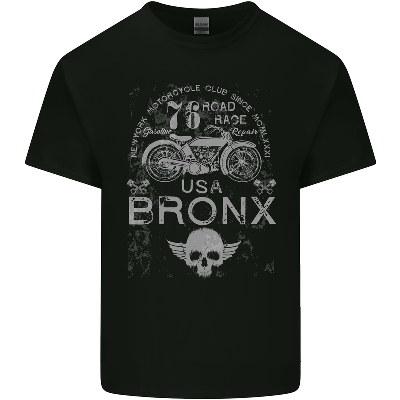 Bronx USA Motorcycle Club Biker Motorbike Mens Cotton T-Shirt Tee Top Black