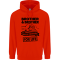 Brother & Brother Friends for Life Funny Childrens Kids Hoodie Bright Red