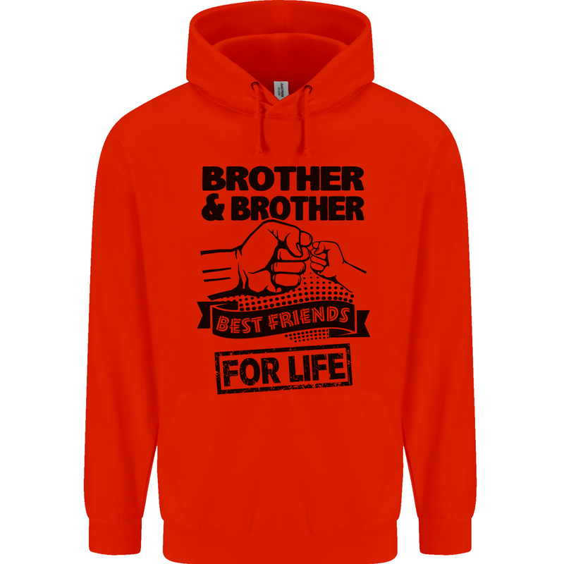 Brother & Brother Friends for Life Funny Childrens Kids Hoodie Bright Red