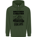 Brother & Brother Friends for Life Funny Childrens Kids Hoodie Forest Green