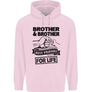 Brother & Brother Friends for Life Funny Childrens Kids Hoodie Light Pink