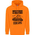 Brother & Brother Friends for Life Funny Childrens Kids Hoodie Orange