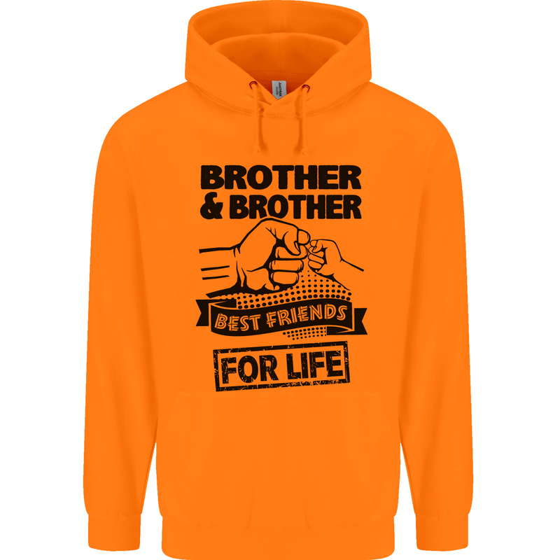 Brother & Brother Friends for Life Funny Childrens Kids Hoodie Orange