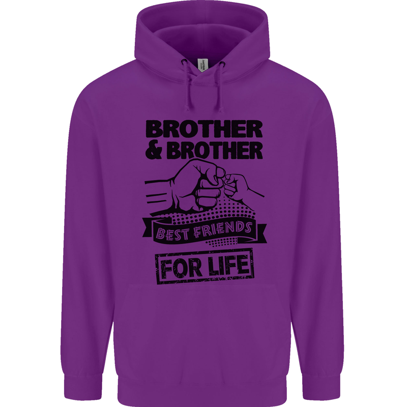 Brother & Brother Friends for Life Funny Childrens Kids Hoodie Purple