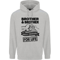 Brother & Brother Friends for Life Funny Childrens Kids Hoodie Sports Grey