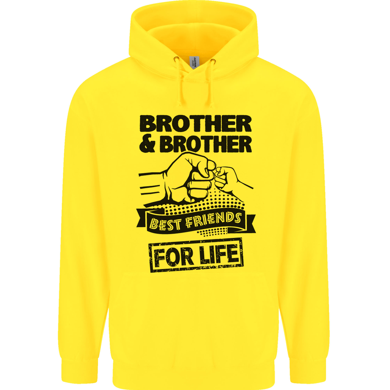 Brother & Brother Friends for Life Funny Childrens Kids Hoodie Yellow