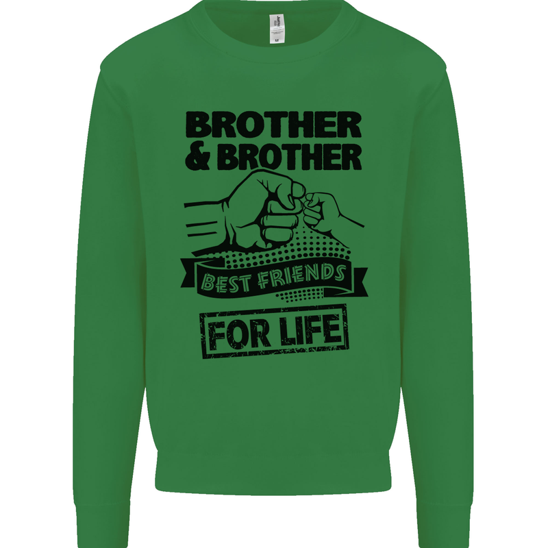 Brother & Brother Friends for Life Funny Kids Sweatshirt Jumper Irish Green