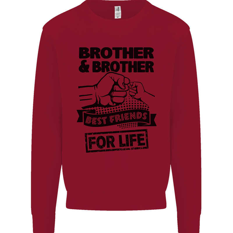 Brother & Brother Friends for Life Funny Kids Sweatshirt Jumper Red