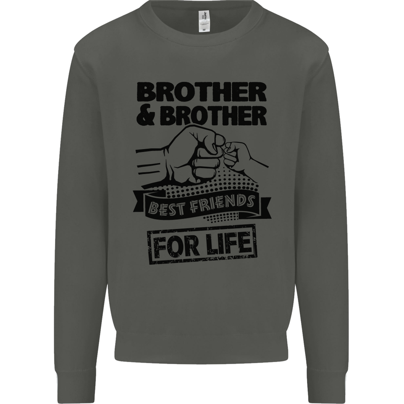Brother & Brother Friends for Life Funny Kids Sweatshirt Jumper Storm Grey