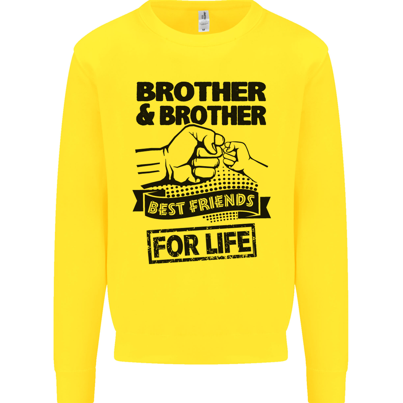 Brother & Brother Friends for Life Funny Kids Sweatshirt Jumper Yellow