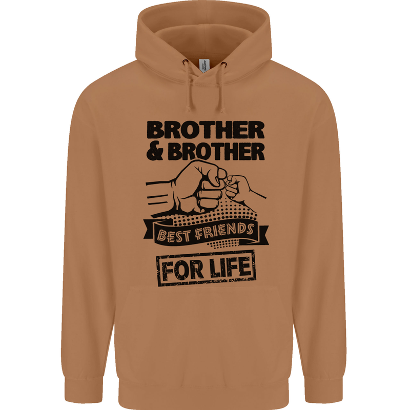 Brother & Brother Friends for Life Funny Mens 80% Cotton Hoodie Caramel Latte