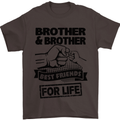 Brother & Brother Friends for Life Funny Mens T-Shirt Cotton Gildan Dark Chocolate