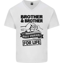 Brother & Brother Friends for Life Funny Mens V-Neck Cotton T-Shirt White