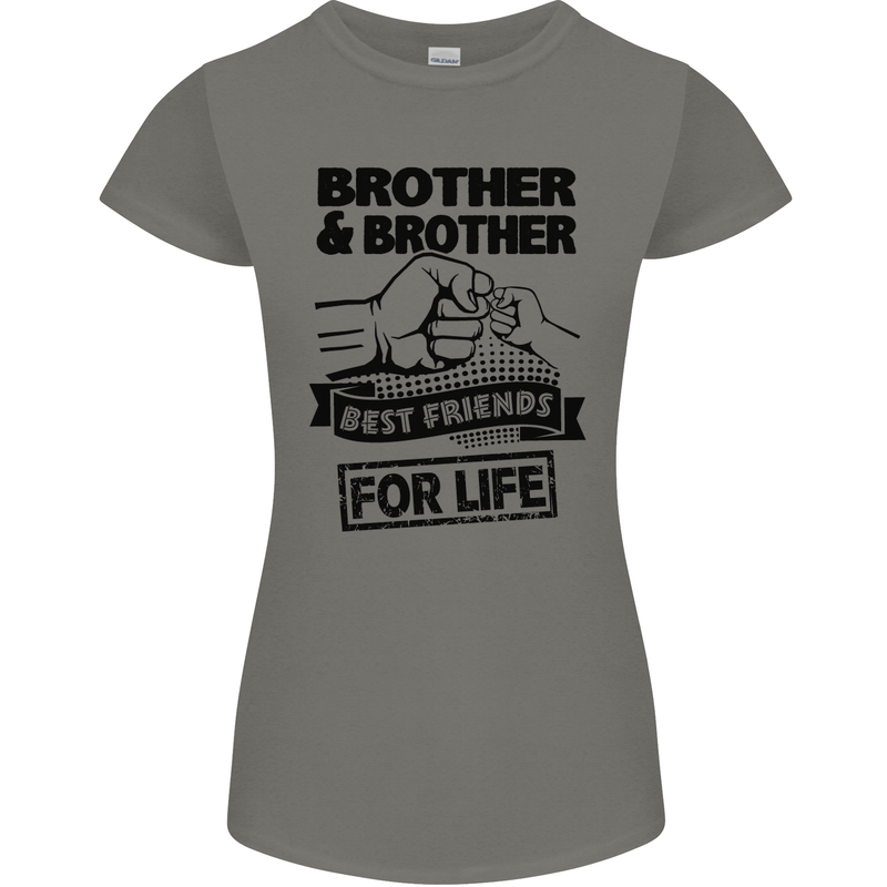 Brother & Brother Friends for Life Funny Womens Petite Cut T-Shirt Charcoal
