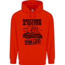 Brother & Sister Best Friends Siblings Childrens Kids Hoodie Bright Red