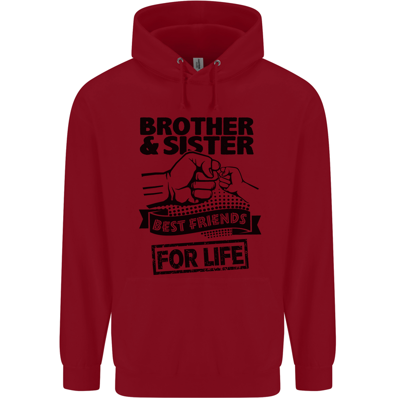 Brother & Sister Best Friends Siblings Childrens Kids Hoodie Red