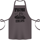 Brother & Sister Best Friends Siblings Cotton Apron 100% Organic Dark Grey