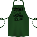 Brother & Sister Best Friends Siblings Cotton Apron 100% Organic Forest Green