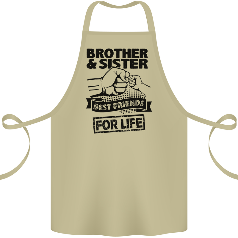 Brother & Sister Best Friends Siblings Cotton Apron 100% Organic Khaki