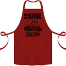 Brother & Sister Best Friends Siblings Cotton Apron 100% Organic Maroon
