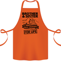Brother & Sister Best Friends Siblings Cotton Apron 100% Organic Orange