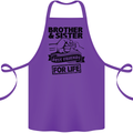 Brother & Sister Best Friends Siblings Cotton Apron 100% Organic Purple
